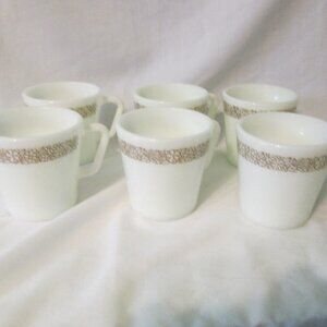 Lot of 6 Vintage Pyrex Woodland Mugs
